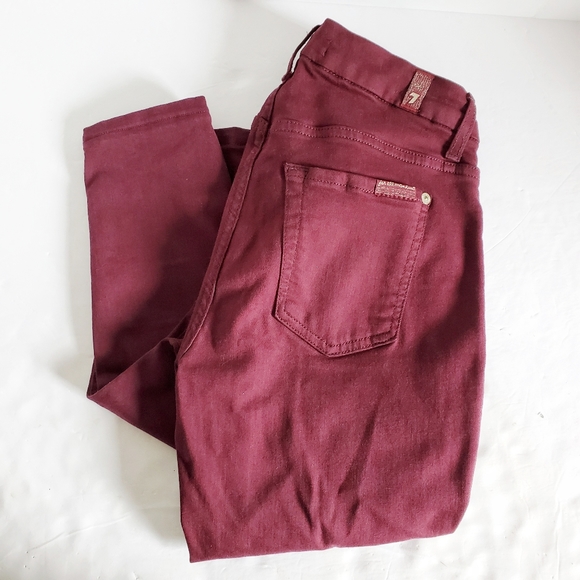 7 FOR ALL MANKIND Skinny Ankle Jeans Mulberry 26 - Picture 2 of 9